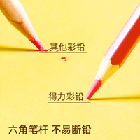 得力（deli）水溶性彩铅小画画用彩铅笔手绘涂色彩色铅笔绘画儿童美术画笔油性彩铅笔 【油性】彩色铅笔 12色 贈3件套