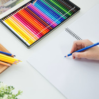 得力（deli）水溶性彩铅小画画用彩铅笔手绘涂色彩色铅笔绘画儿童美术画笔油性彩铅笔 【油性】升级款 铁盒装 36色 贈3件套
