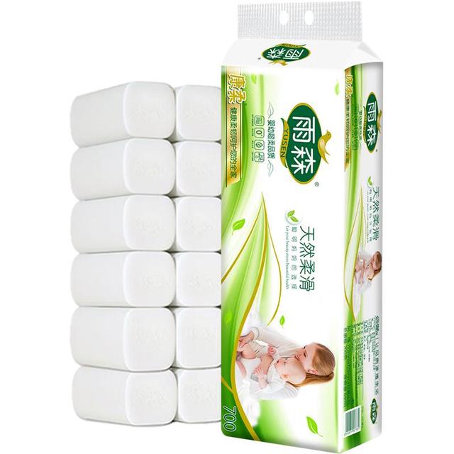 雨森 6层加厚无芯卷纸 48卷2800g 4提