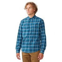 Mountain Hardwear 男式 纽扣衬衫 大峡谷长袖衬衫 有领 长袖 标准版型 Dark Caspian Trailhead Plaid Medium