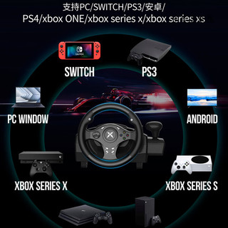 KETENG科腾pc电脑电视赛车游戏方向盘 仿真模拟驾驶器PS4XBOX ONE安卓盒子游戏机欧卡2飞车飙酷车神2方向盘 黑色_【4合一支持PC_PS3_智能电视机顶盒】