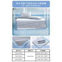水星家纺A类抑菌1000D提花冰丝席二/三件套 凉感可水洗空调席可折叠凉席子 北欧·海岸岚可水洗提花冰丝席 三件套 150cm*200cm