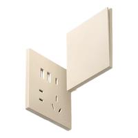 德力西（DELIXI）【迷瞪专属】开关插座面板 295初颜系列 纤薄哑光磨砂 全屋家装套 凝脂黄 三室一厅套餐（72只）