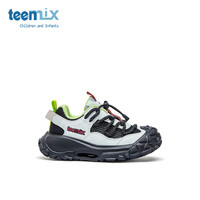 TEENMIX天美意女童运动鞋2025春季软底童鞋女孩纽扣鞋网面儿童跑步鞋 格雷灰 27