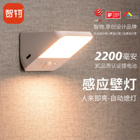 智物 智能入户感应灯壁灯人体感应灯夜灯充电感应灯免布线长续航 人体感应款（暖白光）