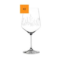 Nachtmann 酒杯 2 件套,630 毫升,纹身植物,105722,花卉设计飞溅眼镜,白色水晶玻璃,开胃玻璃,可用洗碗机清洗