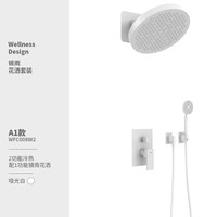 鼎菲 Tenfe 鼎菲 WFC008W 花洒淋浴套装 A1款哑光白 单功能镜雨+2功能TBOX阀+不锈钢大面手持