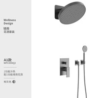 鼎菲 Tenfe 鼎菲 WFC008Q2 淋浴花洒套装 A1款枪灰色 单功能境雨+2功能TBOX阀+不锈钢大面手持