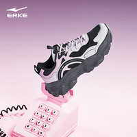 鸿星尔克萌爪休闲鞋夏季透气女鞋轻便厚底运动鞋百搭增高鞋子 007黑土地/云雾灰 35