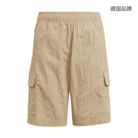 adidas阿迪达斯三叶草男童五分裤工装风多口袋短裤IX7598 128