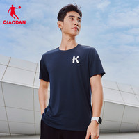 乔丹强风吹拂大K短袖T恤衫男夏季休闲透气速干运动跑步短t薄 170/M