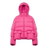 波司登（BOSIDENG）【清仓】反季泡芙羽绒服女短款脱卸帽新国标运动外套 星黛玫红1806 M 165/88A