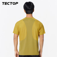 TECTOP/探拓夏季冰丝速干T恤男吸汗透气圆领户外运动衣短袖打底衫 经典黑 L