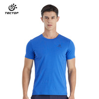 TECTOP/探拓户外春夏季棉质T恤男短款透气柔软印花上衣宽松大码 白色 S