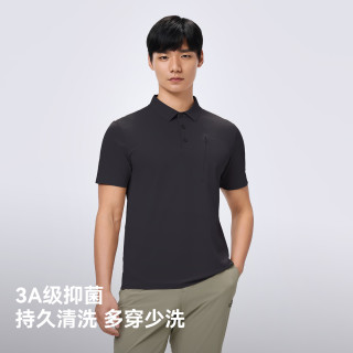 伯希和户外T恤男速干抗菌保罗衫高弹运动短袖翻领休闲半袖女 【男款】绿卡其 | 高弹舒适 XXXL