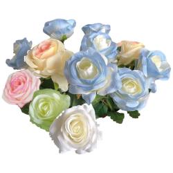 盛世泰堡 仿真花玫瑰花束绢花塑料花客厅装饰摆件插花瓶手捧花5支