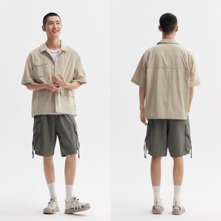 森马短袖衬衫男多口袋工装oversize夏衬衣凉感易打理101324104114