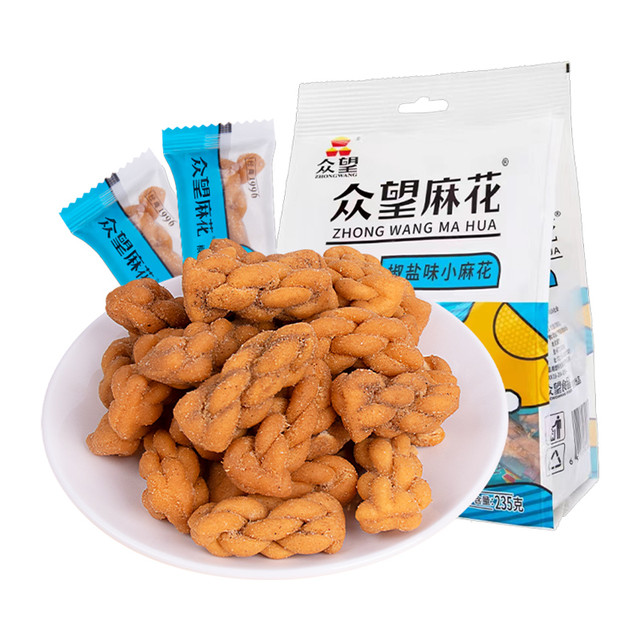 众望食品 ZHONGWANG FOOD 众望海苔咸味小麻花 312g