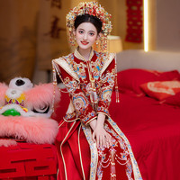 枝己 ZEIMSSMM 秀禾服新娘敬酒服2025新款订婚衣服婚纱主纱高档结婚礼服古装嫁衣 X616