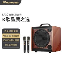 先锋 音箱户外音响K歌广场舞台直播带蓝牙声卡功放话筒唱歌KTV乐器音箱 LA30烤漆双麦