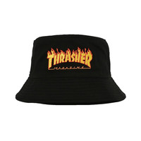 THRASHER 官方 火焰印花渔夫帽 街头滑板嘻哈
