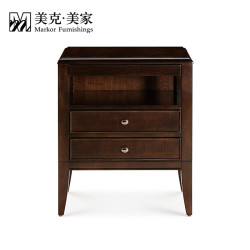 美克·美家 Markor Furnishings 时尚变奏 1.8米双人床 牛皮软包床 床头柜