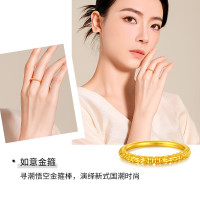 梦金园 黄金戒指金箍棒足金指环悟空经典素圈闭口戒