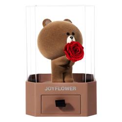JoyFlower 布朗熊永生花玫瑰礼盒