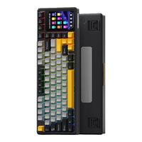  AULA/狼蛛 智慧屏显 无线蓝牙机械键盘  单色背光 听雨轴 星夜黑