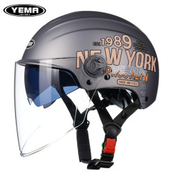 HAEI 野马 YEMA329S 双镜半盔 亚钛灰透明长镜
