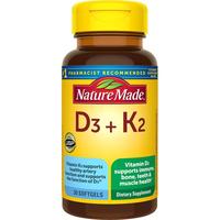 天维美 维生素 D3 K2骨骼牙齿肌肉和机体抵抗支持的膳食补充剂30粒