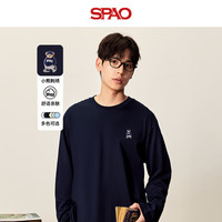 SPAO纯棉长袖T恤男女2025年春秋新款户外运动通勤上衣SPCX25ST01XY