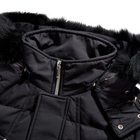 卡宾长款羽绒服秋冬款90白鸭绒鸭绒大衣外套保暖 煤黑色01  XL 