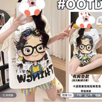 巴洛莲 BORORAMCC带胸垫睡衣女短袖短裤夏季家居服云朵棉套装外 H022蝶结公主 L 100-115斤