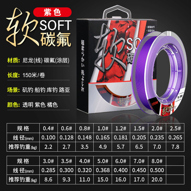 博菲特 碳氟线 鱼线 碳氟线150m 进口原丝超强拉力