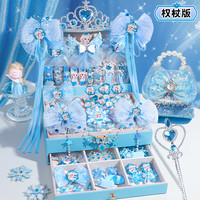 ALLmini 儿童发饰套装礼盒小女孩高档生日礼物宝宝项链戒指皮筋发夹首饰盒