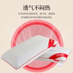 可口可乐 慢回弹记忆棉枕颈椎护颈枕多功能家用酒店专用白色枕头枕芯 B类 一对 低枕 10cm 40*60±3cm