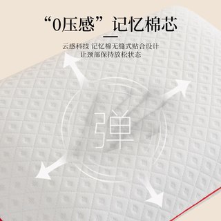 可口可乐 慢回弹记忆棉 白色 低枕10cm 40*60cm 枕芯