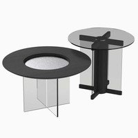 影形茶几圆形高级感客厅家用小户型现代简约茶台沙发边几一体组合