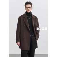 伯爵卓尔全羊毛双面呢一手长小个子毛呢大衣男2024秋冬 P441926 暴雨灰 （全羊毛） L (175)