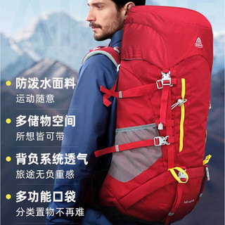 艾王 AIONE艾王户外登山包专业轻量化旅行包徒步旅行爬山防泼水双肩包50升 烟雨灰背负系统+防雨罩