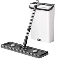 佳帮手平板拖把33cm2布家用一拖净免手洗2025带桶一套拖地墩布拖布 【窄缝款双浮动刮刀】33cm板+2布