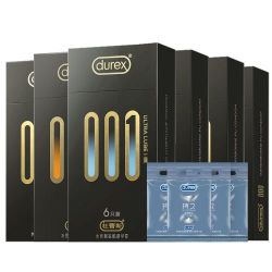 杜蕾斯 001黑金三合一 至薄安全套 6只