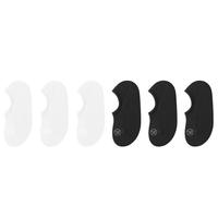 棉竹屋船袜女夏季薄款7A抗菌防臭防滑不掉跟透气隐形女士短袜 组合三(3白色+2黑色) 均码 35-39 3白色+3黑色