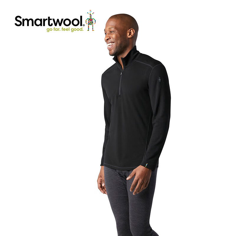 SMARTWOOL男士250系列100%美利奴羊毛上衣半拉链长袖户外羊毛内衣6356 2822