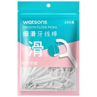 屈臣氏细滑深护理牙线棒100支/袋（适用细密牙缝 韧度更强） 【袋装】细滑线牙线 100支 1袋
