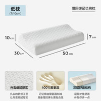 林氏睡眠 LINSY G1CSB086 慢回弹记忆棉枕头 低枕 7-10cm 单只装 波浪形