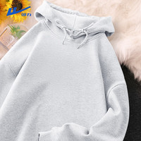 回力连帽卫衣女2025春秋季纯色时尚轻便潮流休闲亲肤显瘦百搭上衣 浅花灰-纯色 S