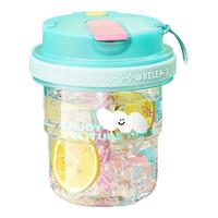 物生物吸管水杯女生高颜值大容量夏季天tritan耐高温便携随手双饮杯子 冷烟蓝 530ml