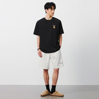 NPC潮牌字母印花【光盾索罗娜】休闲短裤防晒抑菌松紧腰NP52TR26 云雾灰 2XL